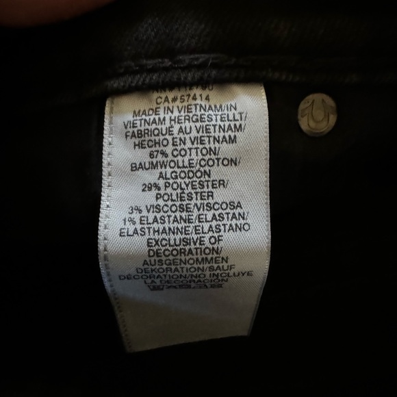True religion relaxed straight black jeans size 32 - Picture 4 of 6